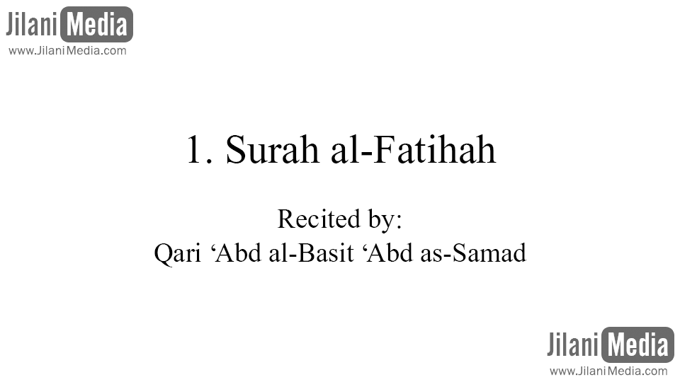 1. Surah al-Fatihah
